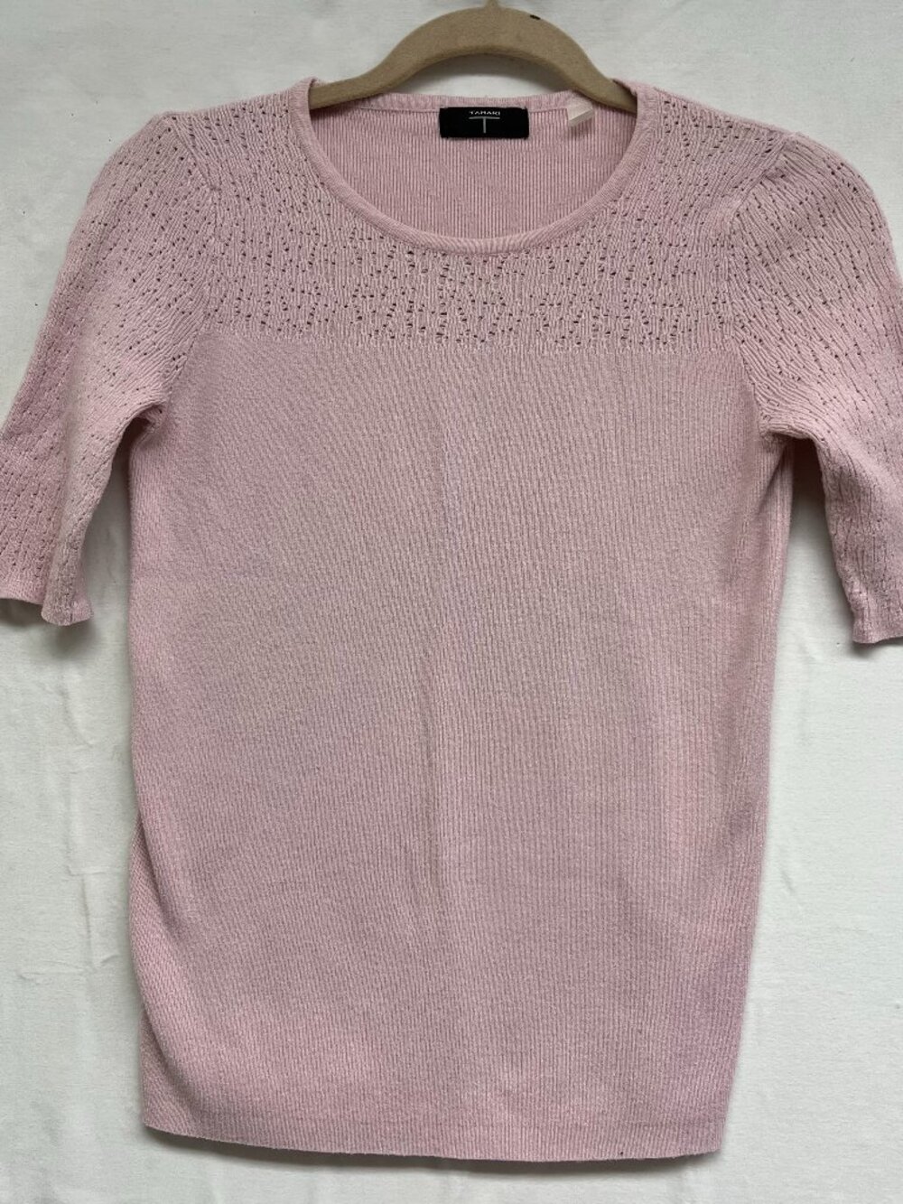 Coquette Girl ‘Tahari’ Pink Ribbed Sweater. Sz S Ballet core, Feminine
